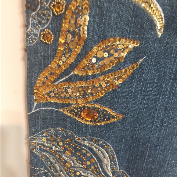 BEBE EMBELLISHED JEANS SZ 26 - Picture 7 of 8